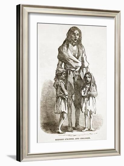 Bridget O'Donnel and Children, from 'The Illustrated London News', 1849 (Engraving)-English-Framed Giclee Print