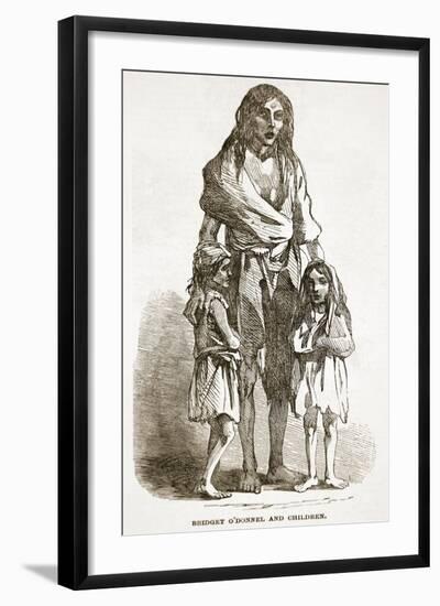 Bridget O'Donnel and Children, from 'The Illustrated London News', 1849 (Engraving)-English-Framed Giclee Print