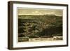 Bridgton, Maine - Panoramic Map-Lantern Press-Framed Art Print