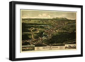 Bridgton, Maine - Panoramic Map-Lantern Press-Framed Art Print