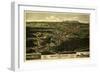 Bridgton, Maine - Panoramic Map-Lantern Press-Framed Art Print