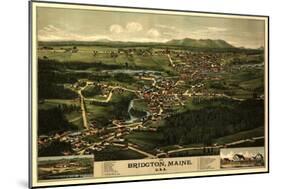 Bridgton, Maine - Panoramic Map-Lantern Press-Mounted Art Print