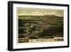 Bridgton, Maine - Panoramic Map-Lantern Press-Framed Premium Giclee Print
