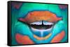 Bridled Parrotfish (Scarus Frenatus) Clownish Grin Reveals its Power Tools, Maldives, Indian Ocean-Franco Banfi-Framed Stretched Canvas