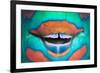 Bridled Parrotfish (Scarus Frenatus) Clownish Grin Reveals its Power Tools, Maldives, Indian Ocean-Franco Banfi-Framed Photographic Print