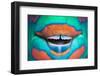 Bridled Parrotfish (Scarus Frenatus) Clownish Grin Reveals its Power Tools, Maldives, Indian Ocean-Franco Banfi-Framed Photographic Print