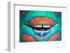 Bridled Parrotfish (Scarus Frenatus) Clownish Grin Reveals its Power Tools, Maldives, Indian Ocean-Franco Banfi-Framed Photographic Print