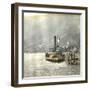 Brienz (Switzerland), Boat Alongside the Lake's Pier, Circa 1865-Leon, Levy et Fils-Framed Photographic Print