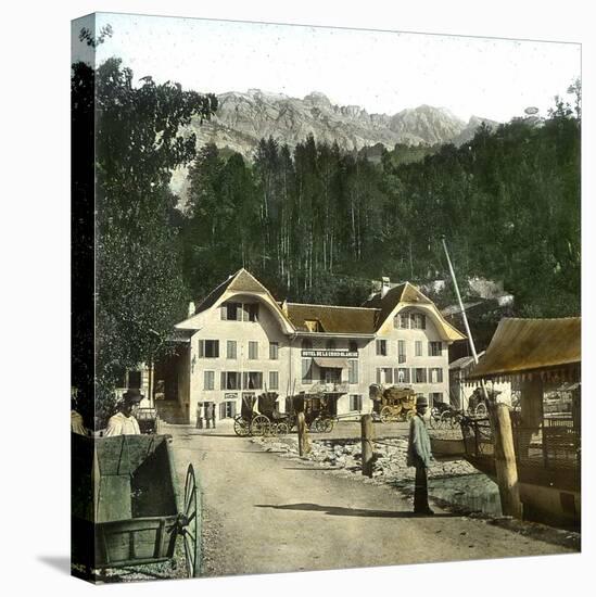 Brienz (Switzerland), the Hotel De La Croix-Blanche and the Rothorn, Circa 1865-Leon, Levy et Fils-Stretched Canvas