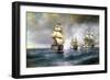 Brig Mercury Attacked by Two Turkish Ships on May 14th, 1829, 1892-Ivan Konstantinovich Aivazovsky-Framed Premium Giclee Print