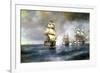 Brig Mercury Attacked by Two Turkish Ships on May 14th, 1829, 1892-Ivan Konstantinovich Aivazovsky-Framed Giclee Print