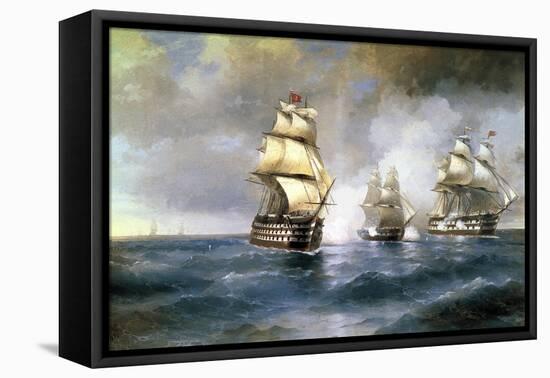 Brig Mercury Attacked by Two Turkish Ships on May 14th, 1829, 1892-Ivan Konstantinovich Aivazovsky-Framed Stretched Canvas