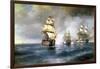 Brig Mercury Attacked by Two Turkish Ships on May 14th, 1829, 1892-Ivan Konstantinovich Aivazovsky-Framed Giclee Print