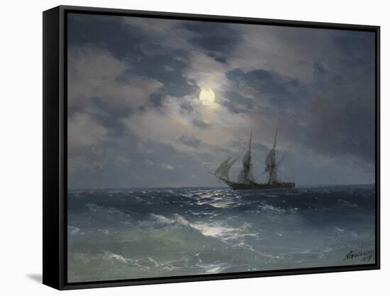 Brig Mercury-Ivan Konstantinovich Aivazovsky-Framed Stretched Canvas