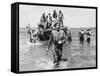 Brigadier Cotterill-Hill Wades Ashore � Burma-Robert Hunt-Framed Stretched Canvas
