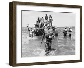 Brigadier Cotterill-Hill Wades Ashore � Burma-Robert Hunt-Framed Photographic Print