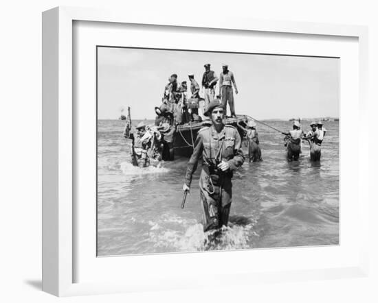 Brigadier Cotterill-Hill Wades Ashore � Burma-Robert Hunt-Framed Photographic Print