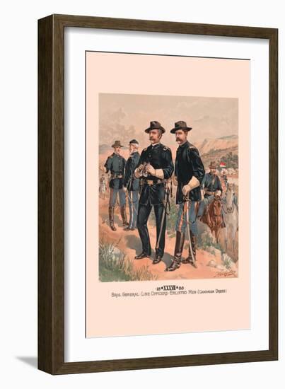 Brigadier General, Line Officers, Enlisted Men in Campaign Dress-H.a. Ogden-Framed Art Print
