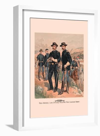 Brigadier General, Line Officers, Enlisted Men in Campaign Dress-H.a. Ogden-Framed Art Print