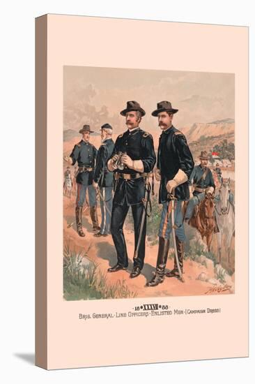 Brigadier General, Line Officers, Enlisted Men in Campaign Dress-H.a. Ogden-Stretched Canvas