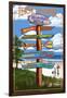 Brigantine Beach, New Jersey - Destinations Signpost-Lantern Press-Framed Art Print