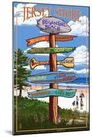 Brigantine Beach, New Jersey - Destinations Signpost-Lantern Press-Mounted Art Print