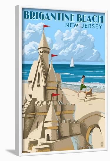 Brigantine Beach, New Jersey - Sandcastle-Lantern Press-Framed Art Print
