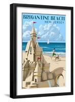 Brigantine Beach, New Jersey - Sandcastle-Lantern Press-Framed Art Print