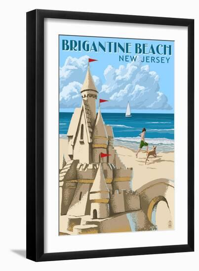 Brigantine Beach, New Jersey - Sandcastle-Lantern Press-Framed Art Print