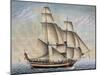 Brigantine Il Veloce, Captain Giuseppe Novaro, 1798, Watercolor by Francesco Resman, Italy-null-Mounted Giclee Print