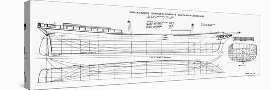 Brigantine Plans, 1858-null-Stretched Canvas