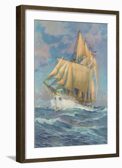 Brigantine Sailing Ship-null-Framed Art Print