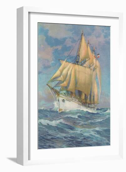 Brigantine Sailing Ship-null-Framed Art Print