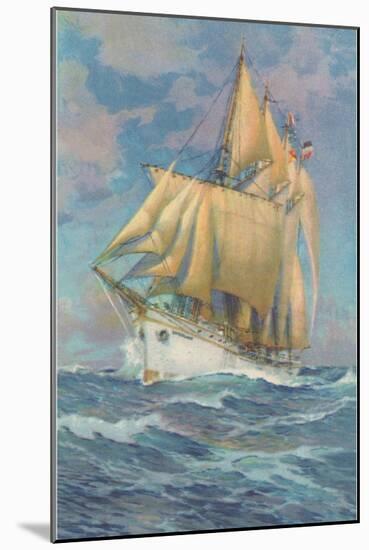 Brigantine Sailing Ship-null-Mounted Art Print