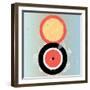 Bright Abstract Background with Plates on Aged Background-Tanor-Framed Art Print