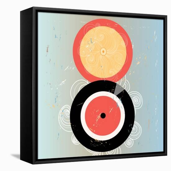 Bright Abstract Background with Plates on Aged Background-Tanor-Framed Stretched Canvas