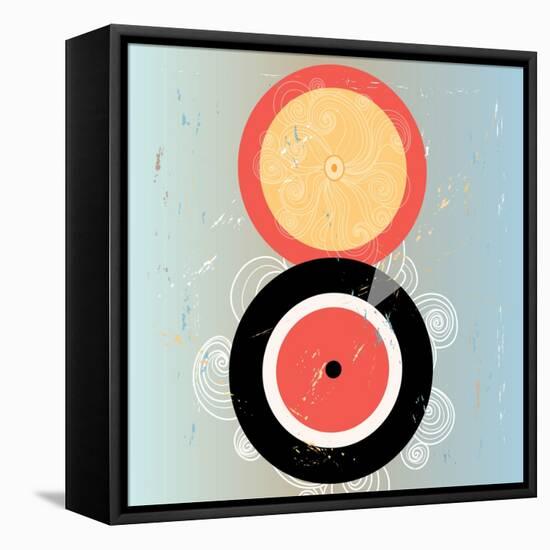 Bright Abstract Background with Plates on Aged Background-Tanor-Framed Stretched Canvas