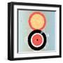 Bright Abstract Background with Plates on Aged Background-Tanor-Framed Art Print