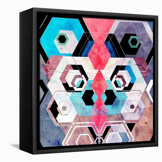 Bright Abstract Geometric Background-Tanor-Framed Stretched Canvas