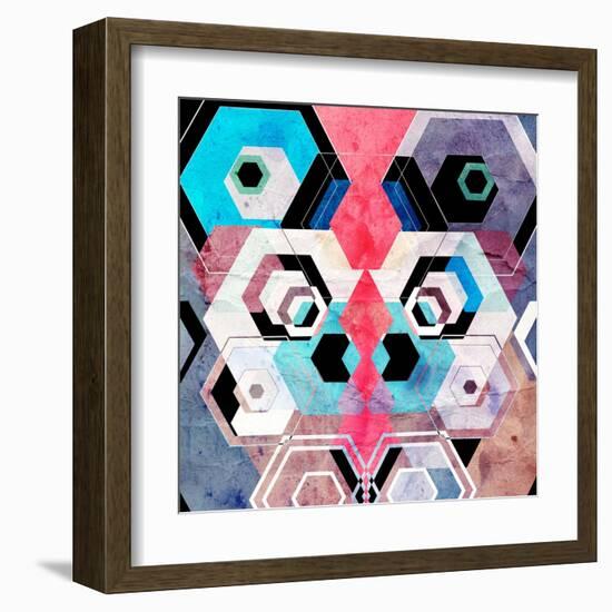 Bright Abstract Geometric Background-Tanor-Framed Art Print