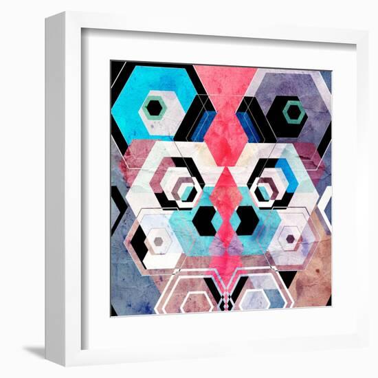 Bright Abstract Geometric Background-Tanor-Framed Art Print