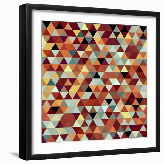 Bright Abstract Triangles Background-Little_cuckoo-Framed Art Print