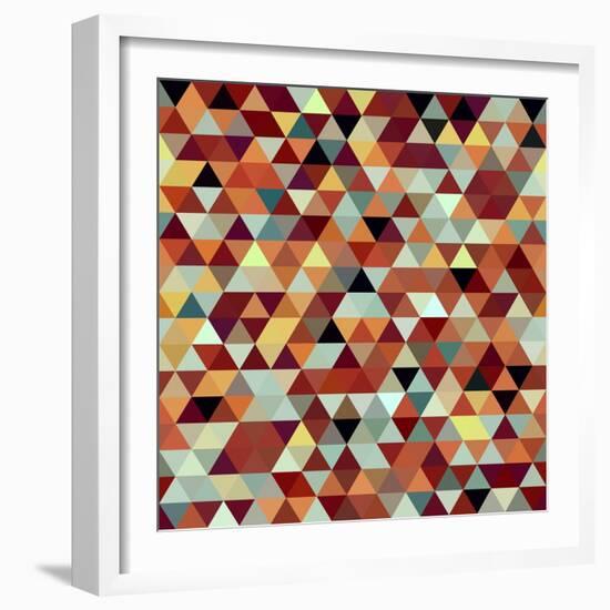 Bright Abstract Triangles Background-Little_cuckoo-Framed Art Print