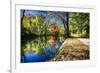 Bright Autumn Day At The Canal-George Oze-Framed Photographic Print