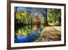 Bright Autumn Day At The Canal-George Oze-Framed Photographic Print