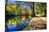 Bright Autumn Day At The Canal-George Oze-Mounted Photographic Print