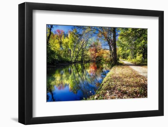 Bright Autumn Day At The Canal-George Oze-Framed Premium Photographic Print