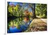 Bright Autumn Day At The Canal-George Oze-Framed Photographic Print