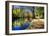 Bright Autumn Day At The Canal-George Oze-Framed Photographic Print