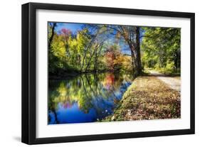 Bright Autumn Day At The Canal-George Oze-Framed Photographic Print